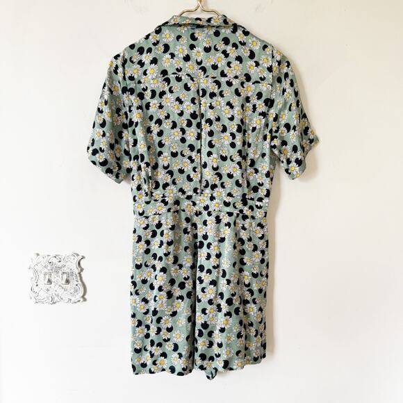 Sandro Divine Green Daisy Polkadot Playsuit Romper 36 / 2-4 / S - Picture 10 of 14